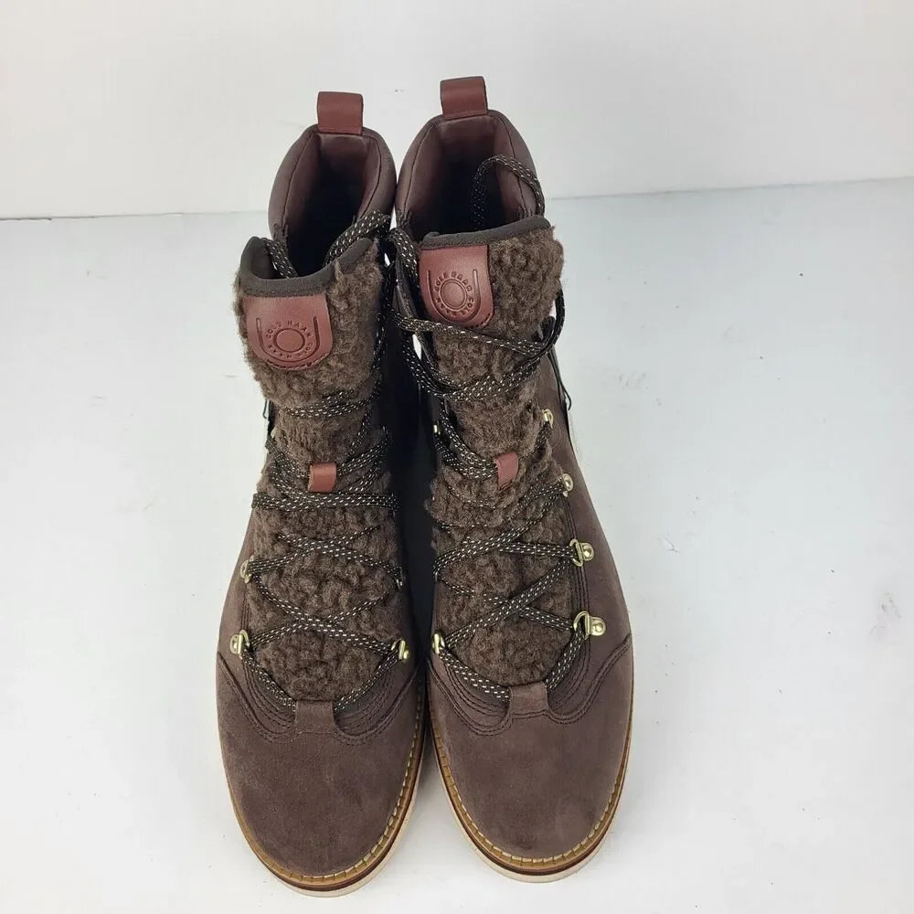 Cole Haan Women Zerogrand Lodge Brown Suede Boots With Shearling Lining 11 B